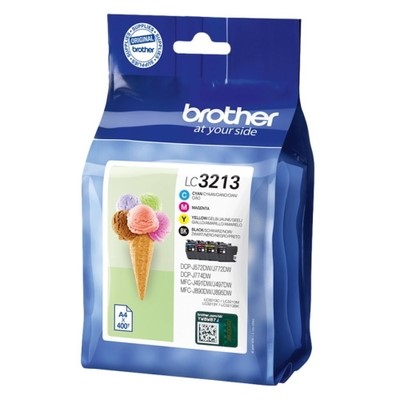 Brother 3213 - Pack x 4 jet d'encre authentique LC3213VALDR - Black Cyan Magenta Yellow
