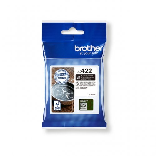 Brother 422 - cartouche jet d'encre authentique LC422BK - Black