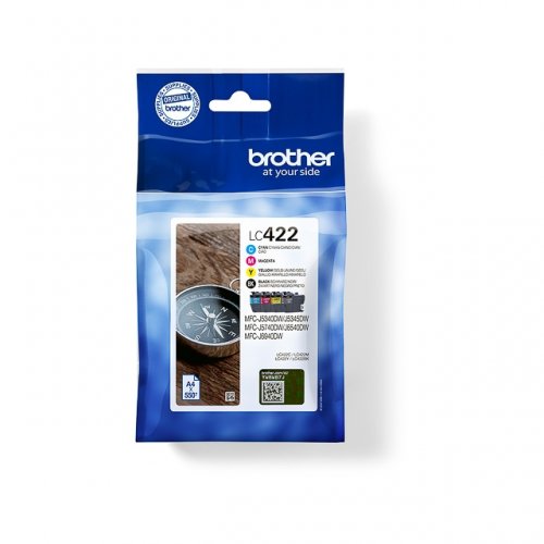 Brother 422 - Pack x 4 jet d'encre authentique LC422VAL - Black Cyan Magenta Yellow