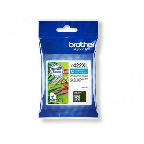 Brother 422XL - cartouche jet d'encre authentique LC422XLC - Cyan