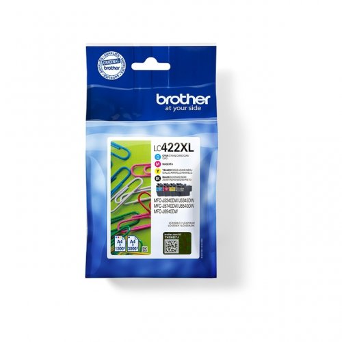 Brother 422 XL - Pack x 4 jet d'encre authentique LC422XLVAL - Black Cyan Magenta Yellow