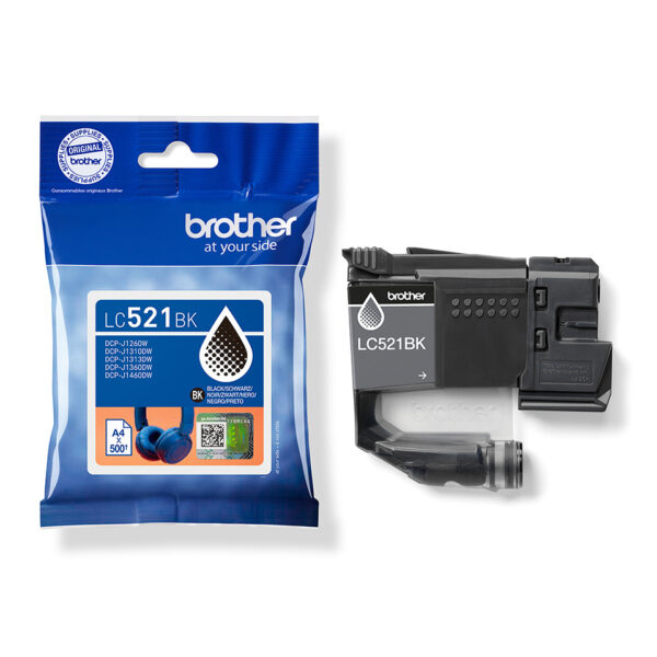 Brother 521 - cartouche jet d'encre authentique LC521BK - Black