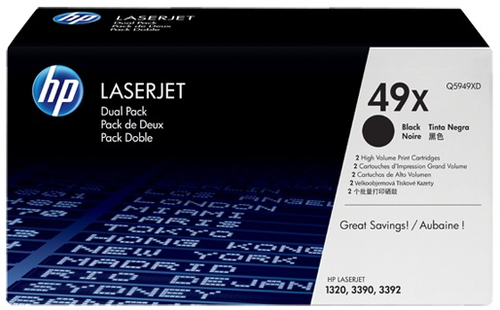 Hp 49X - Pack x 2 Toner authentique Q5949XD, 59X - Black