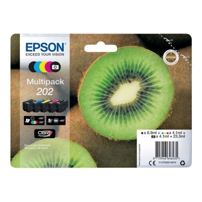 Epson 202 - Pack x 5 jet d'encre authentique T02E7 - Black Cyan Magenta Yellow Photo