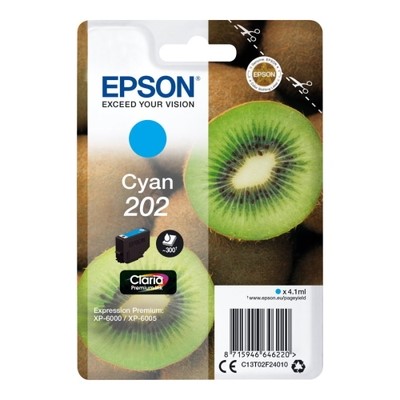 Epson 202 - cartouche jet d'encre authentique C13T02F24010 - Cyan