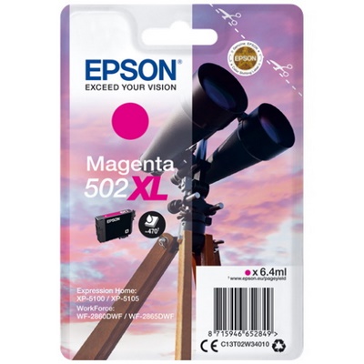 Epson 502XL - cartouche jet d'encre authentique T02W340 - Magenta