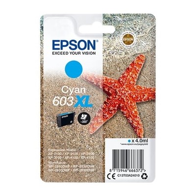 Epson 603XL - cartouche jet d'encre authentique C13T03A24010 - Cyan