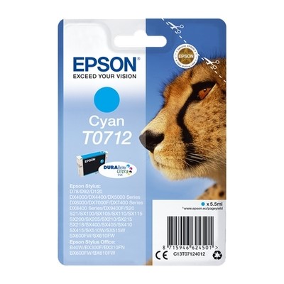 Epson T0712 - cartouche jet d'encre authentique C13T07124011 - Cyan