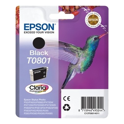Epson T0801 - cartouche jet d'encre authentique C13T08014011 - Black