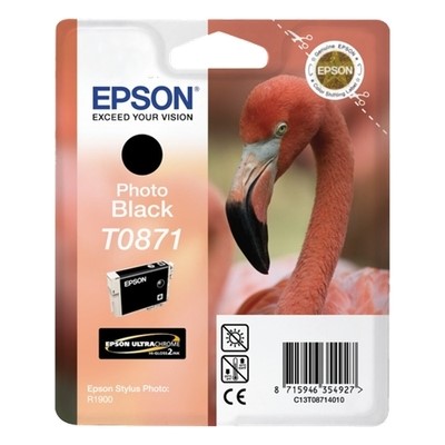Epson T0871 - cartouche jet d'encre authentique T087140 - Photo Black