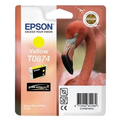 Epson T0874 - cartouche jet d'encre authentique T087440 - Yellow