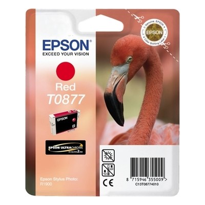 Epson T0877 - cartouche jet d'encre authentique T087740 - Rouge