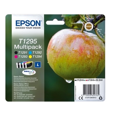 Epson 1295 - Pack x 4 jet d'encre authentique C13T12954012 - Black Cyan Magenta Yellow