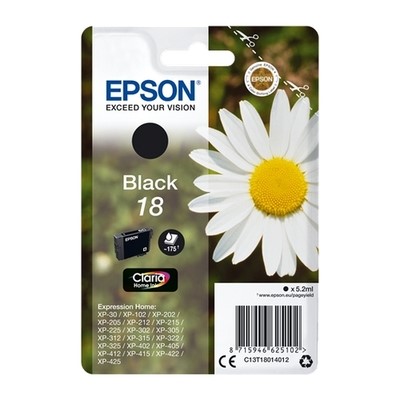 Epson T1801 - cartouche jet d'encre authentique T180140 - Black