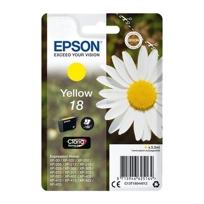 Epson T1804 - cartouche jet d'encre authentique T180440 - Yellow