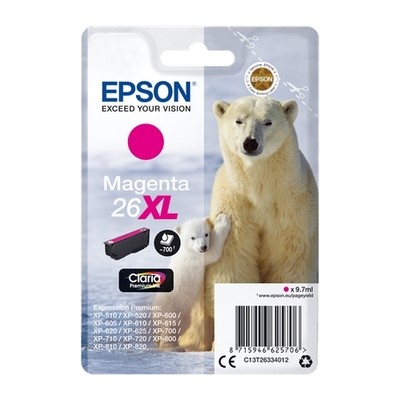 Epson 26XL - cartouche jet d'encre authentique C13T26334012 - Magenta