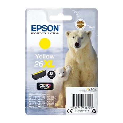 Epson 26XL - cartouche jet d'encre authentique C13T26344012 - Yellow