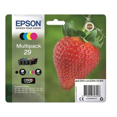 T298640.jpg Epson T2986 - Pack x 4 jet d'encre authentique C13T29864012 - Black Cyan Magenta Yellow