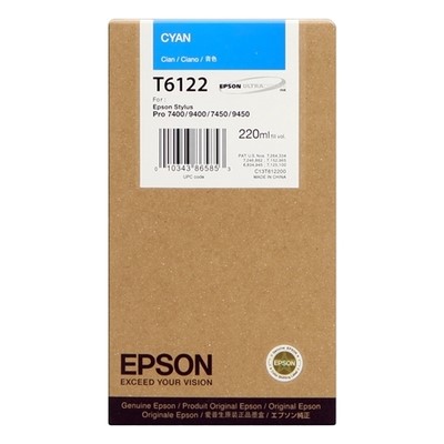 Epson T6122 - cartouche d'encre authentique C13T612200 - Cyan