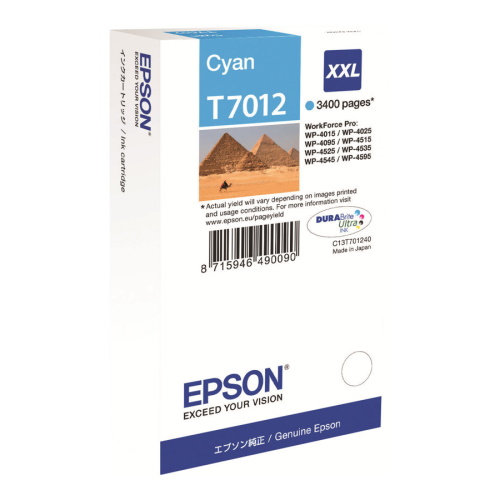 Epson T7012 - cartouche d'encre authentique C13T70124010 - Cyan