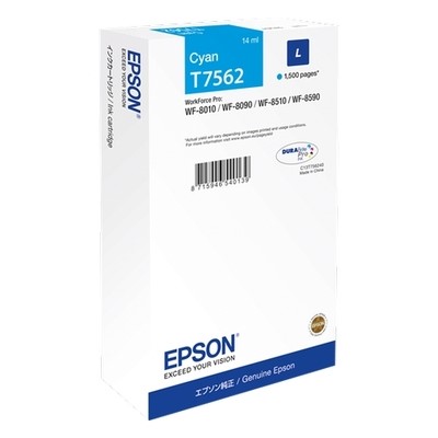 Epson T7562 - cartouche d'encre authentique C13T756240 - Cyan