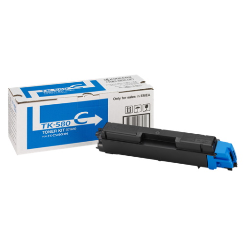 Kyocera Mita TK-580 - Toner authentique 1T02KTCNL0, TK580C - Cyan