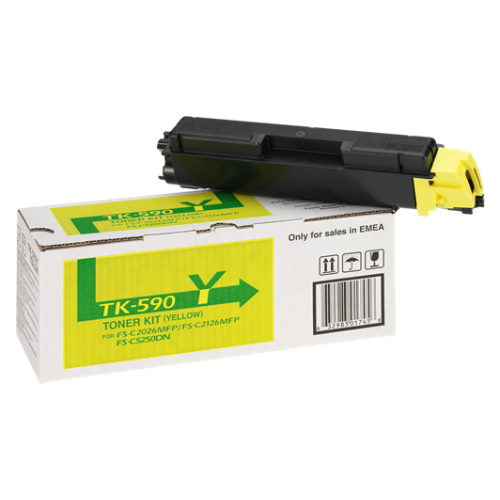 Kyocera Mita TK-590 - Toner authentique 1T02KVANL0, TK590Y - Yellow